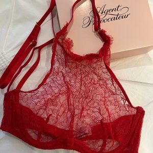 Agent Provacteur Red Lace High Neck Size 2 Bra